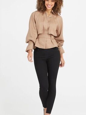 Spanx Ankle Skinny Jeans Clean Black Size Medium M